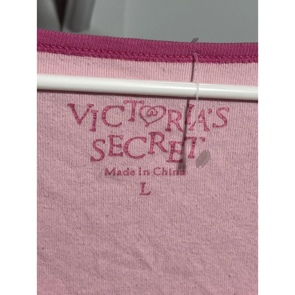 Victoria's Secret‎ Pink LOVE Nightshirt Women's L Long Sleeve Cotton Sleepwear